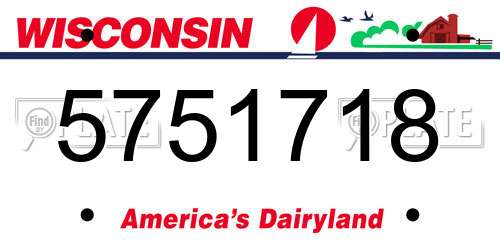 5751718 Wisconsin License Plate