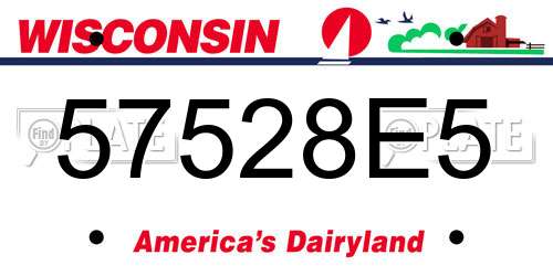 57528E5 Wisconsin License Plate