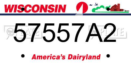 57557A2 Wisconsin License Plate