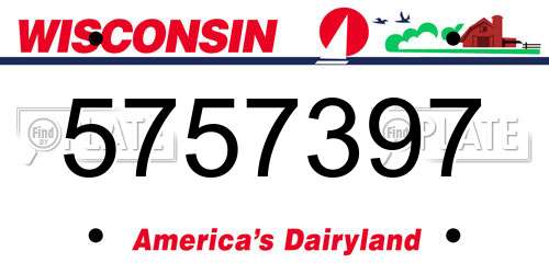 5757397 Wisconsin License Plate