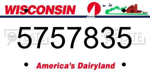 5757835 Wisconsin License Plate