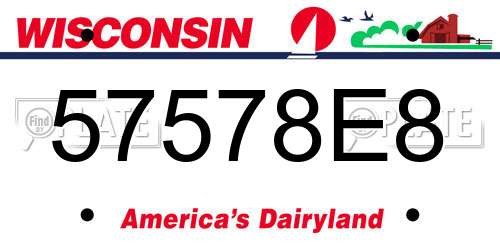 57578E8 Wisconsin License Plate