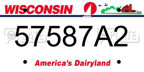 57587A2 Wisconsin License Plate