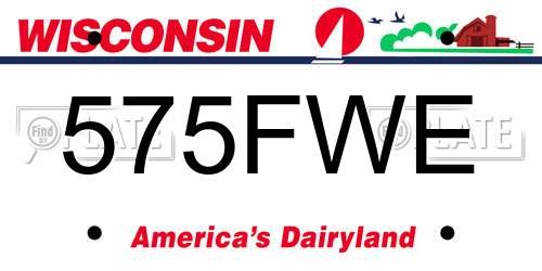 575FWE Wisconsin License Plate