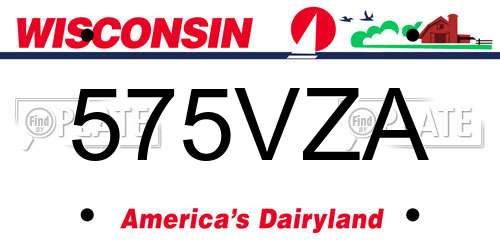 575VZA Wisconsin License Plate