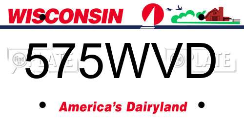 575WVD Wisconsin License Plate