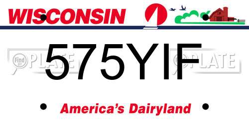575YIF Wisconsin License Plate