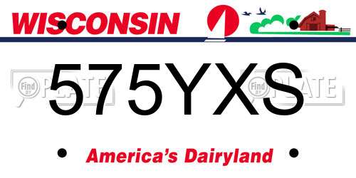 575YXS Wisconsin License Plate