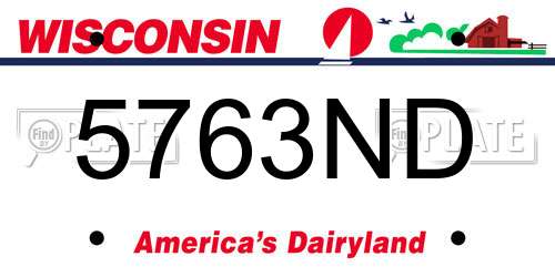 5763ND Wisconsin License Plate