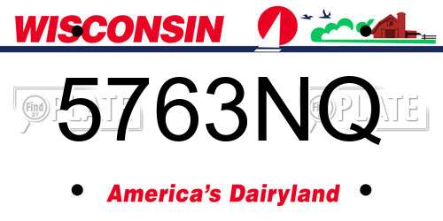 5763NQ Wisconsin License Plate