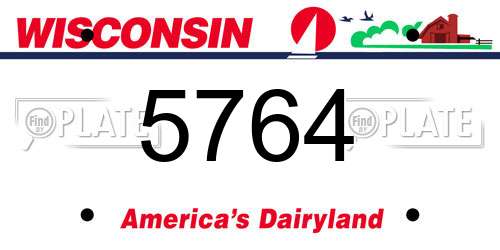 5764 Wisconsin License Plate