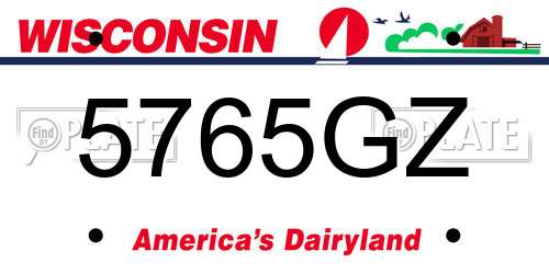 5765GZ Wisconsin License Plate