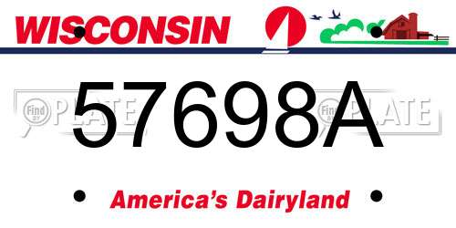57698A Wisconsin License Plate