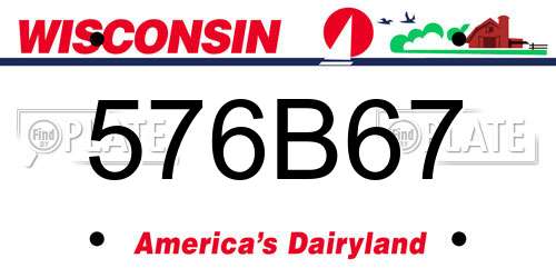 576B67 Wisconsin License Plate