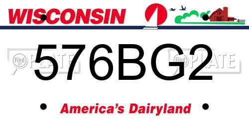 576BG2 Wisconsin License Plate