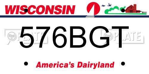 576BGT Wisconsin License Plate