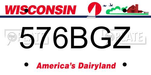 576BGZ Wisconsin License Plate