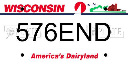 576END Wisconsin License Plate