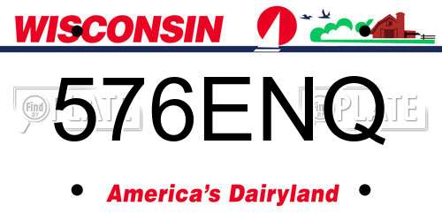 576ENQ Wisconsin License Plate