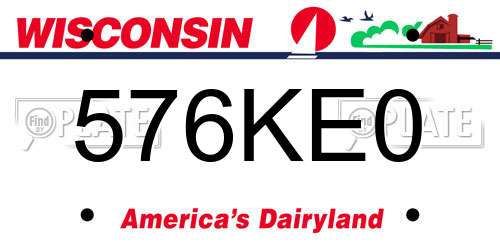 576KE0 Wisconsin License Plate