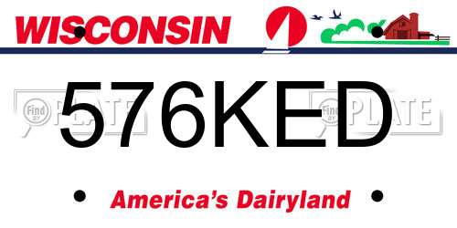 576KED Wisconsin License Plate