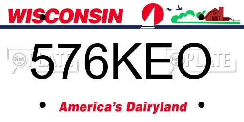 576KEO Wisconsin License Plate