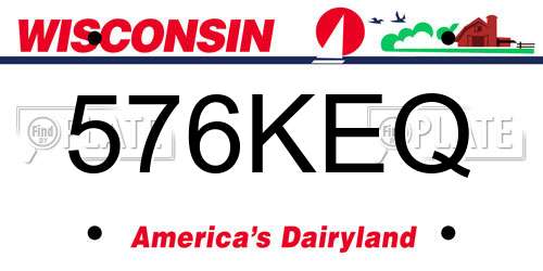 576KEQ Wisconsin License Plate