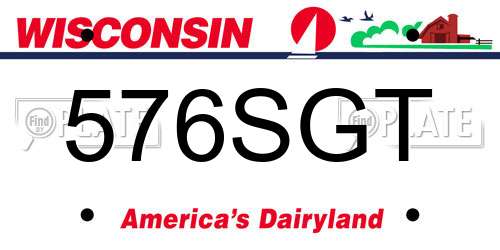 576SGT Wisconsin License Plate