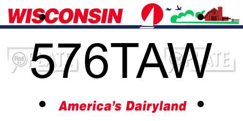 576TAW Wisconsin License Plate