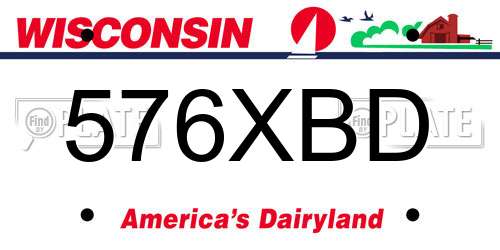 576XBD Wisconsin License Plate