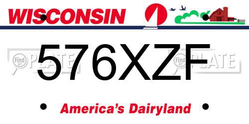 576XZF Wisconsin License Plate