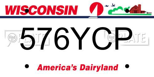 576YCP Wisconsin License Plate