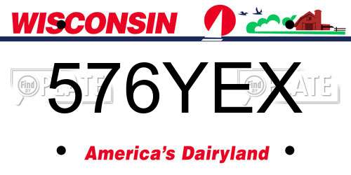 576YEX Wisconsin License Plate