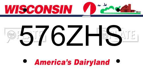576ZHS Wisconsin License Plate