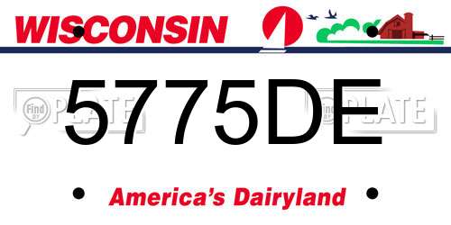 5775DE Wisconsin License Plate