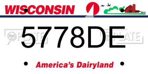 5778DE Wisconsin License Plate