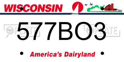 577BO3 Wisconsin License Plate