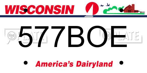 577BOE Wisconsin License Plate