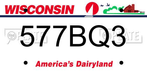577BQ3 Wisconsin License Plate