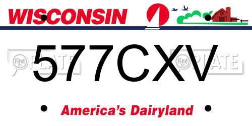 577CXV Wisconsin License Plate