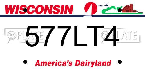 577LT4 Wisconsin License Plate