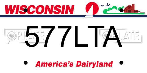 577LTA Wisconsin License Plate