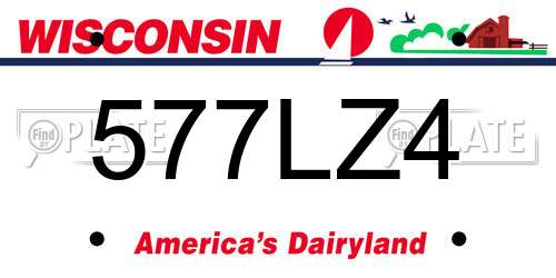 577LZ4 Wisconsin License Plate