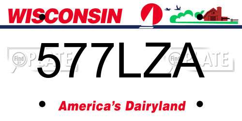 577LZA Wisconsin License Plate