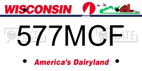 577MCF Wisconsin License Plate