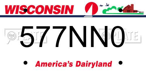 577NN0 Wisconsin License Plate