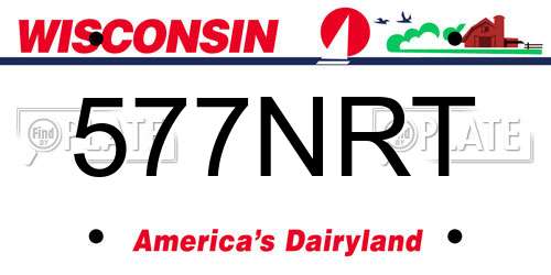 577NRT Wisconsin License Plate