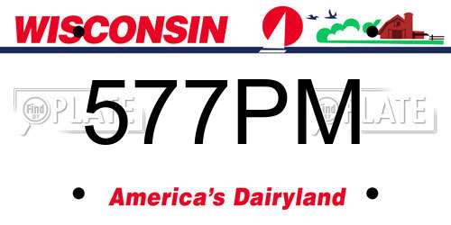 577PM Wisconsin License Plate