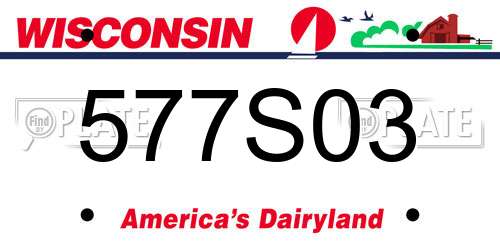 577S03 Wisconsin License Plate