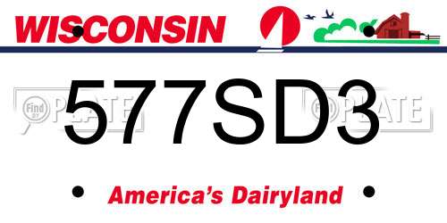 577SD3 Wisconsin License Plate